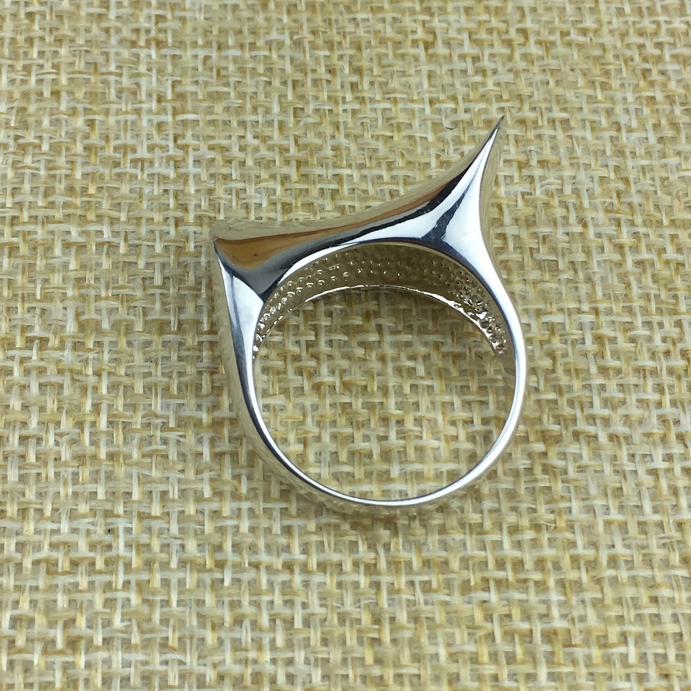 Unique Solid Sterling Silver Wave Modern Ring Siz… - image 4